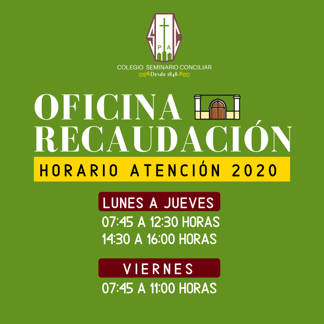 HORARIO RECAUDACIÓN 2020
