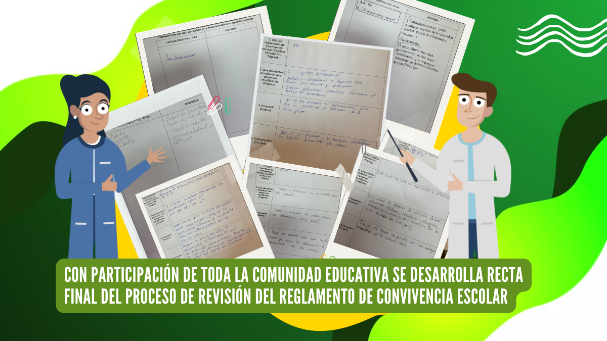 <strong>CON PARTICIPACIÓN DE TODA LA COMUNIDAD EDUCATIVA SE DESARROLLA RECTA FINAL DEL PROCESO DE REVISIÓN DEL REGLAMENTO DE CONVIVENCIA ESCOLAR</strong>