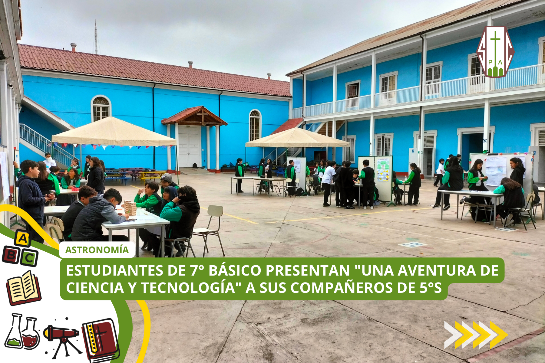 ESTUDIANTES DE 7° BÁSICO PRESENTAN «UNA AVENTURA DE CIENCIA Y TECNOLOGÍA» A SUS COMPAÑEROS DE QUINTOS BÁSICOS