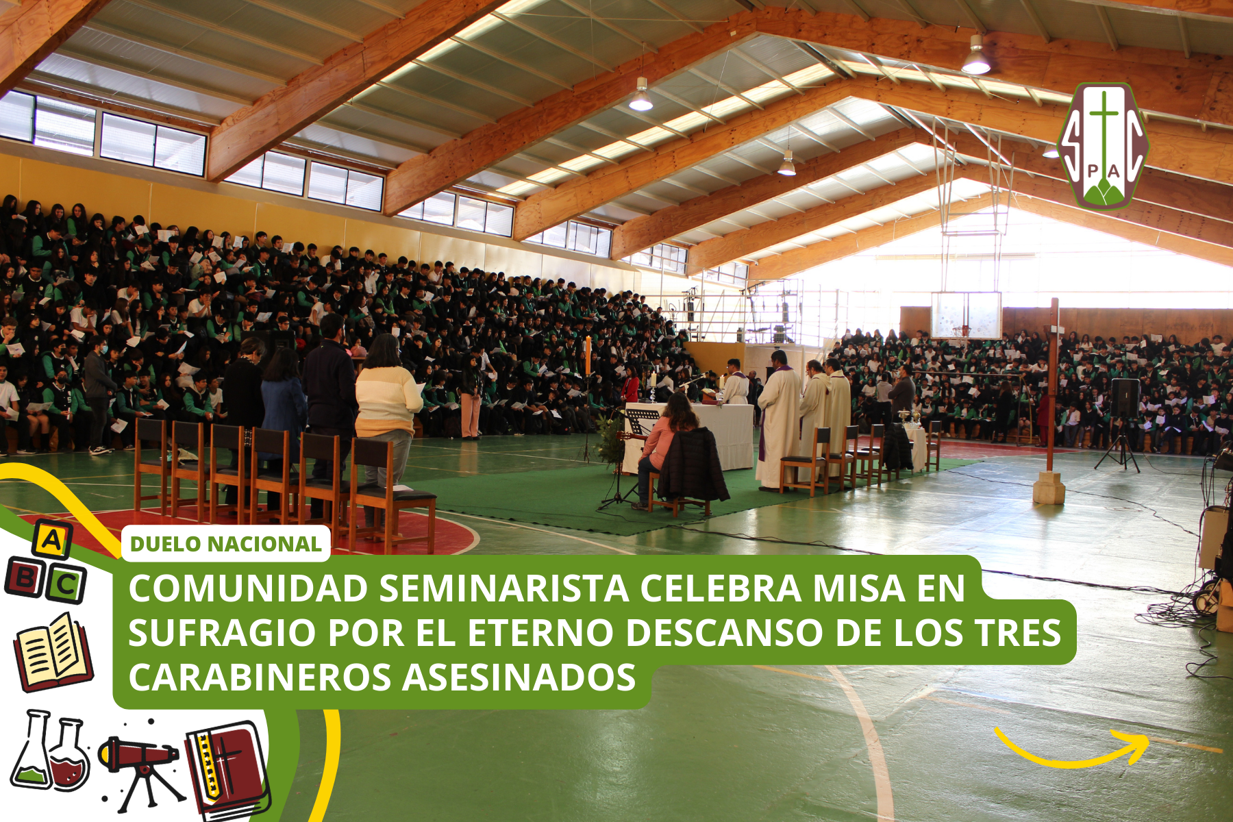 DUELO NACIONAL: COMUNIDAD SEMINARISTA CELEBRA MISA EN SUGRAFIO POR EL ETERNO DESCANSO DE LOS TRES CARABINEROS ASESINADOS