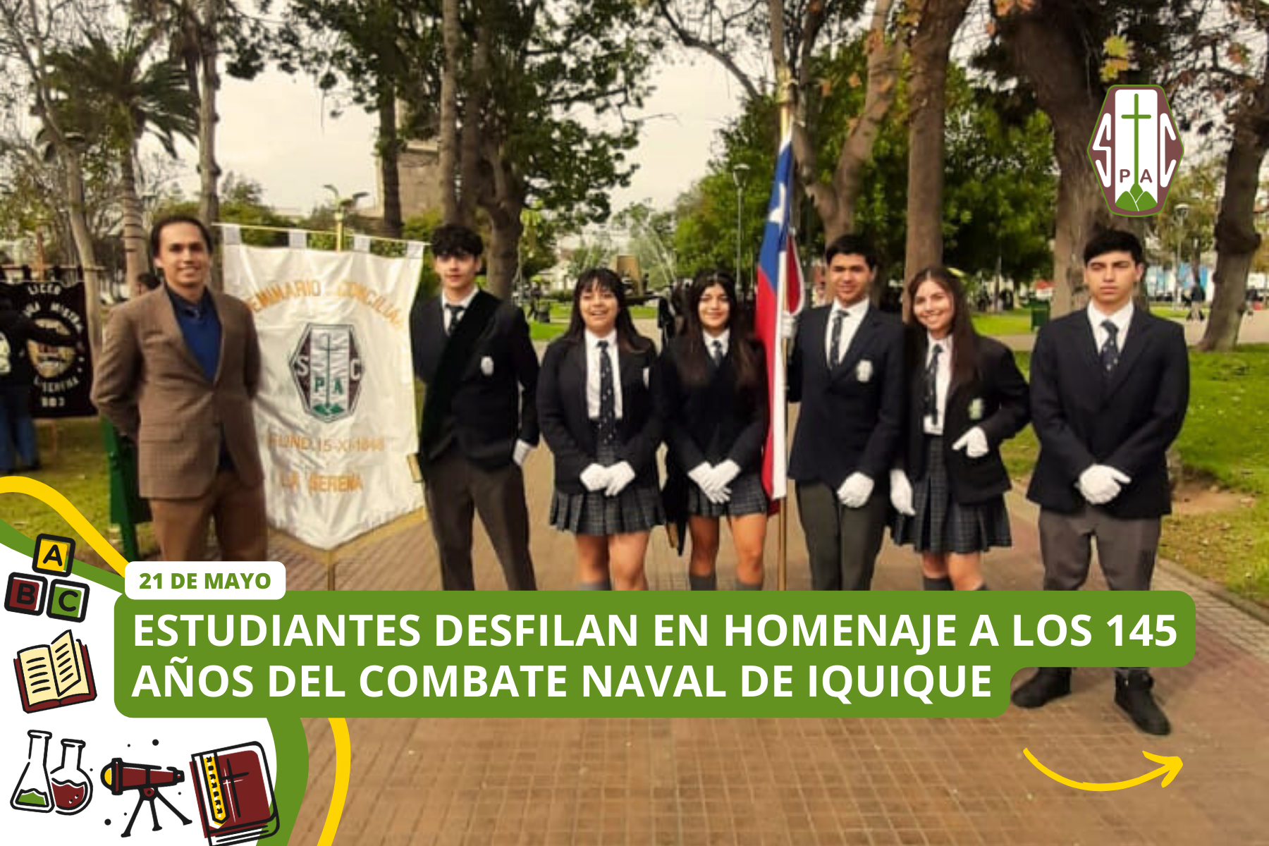ESTUDIANTES DESFILAN EN HOMENAJE A LOS 145 AÑOS DEL COMBATE NAVAL DE IQUIQUE