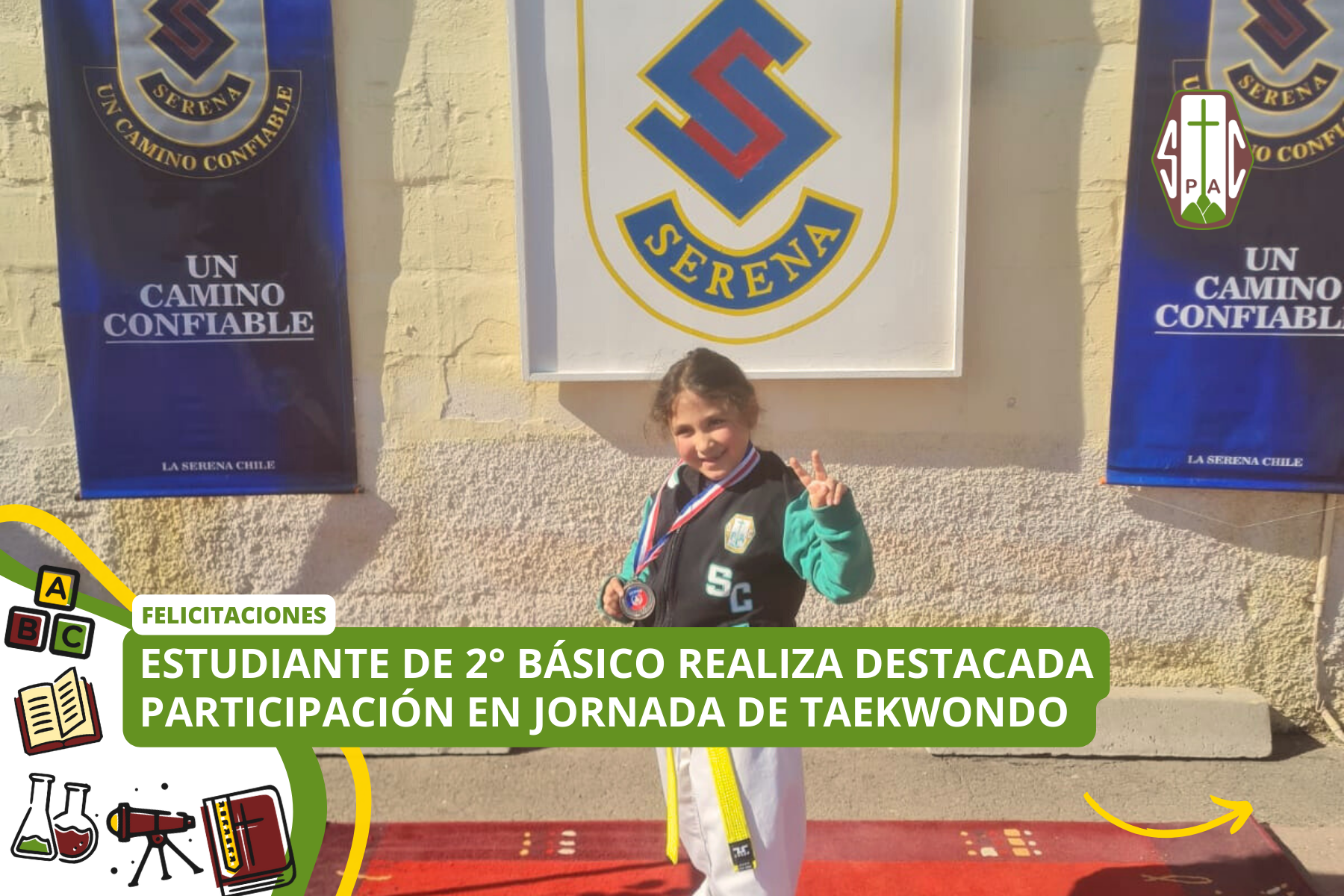 ESTUDIANTE DE 2° BÁSICO REALIZA DESTACADA PARTICIPACIÓN EN JORNADA DE TAEKWONDO