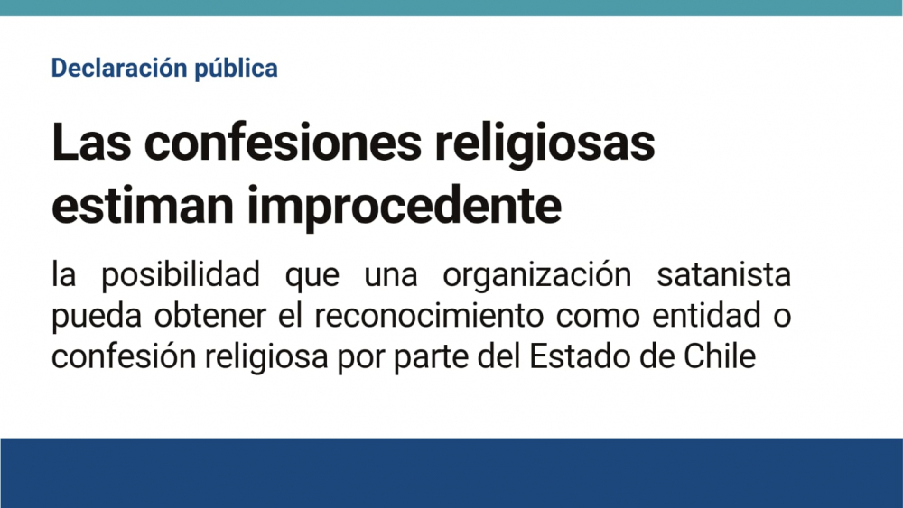 Confesiones religiosas estiman improcedente que organización satanista pueda obtener reconocimiento del Estado de Chile