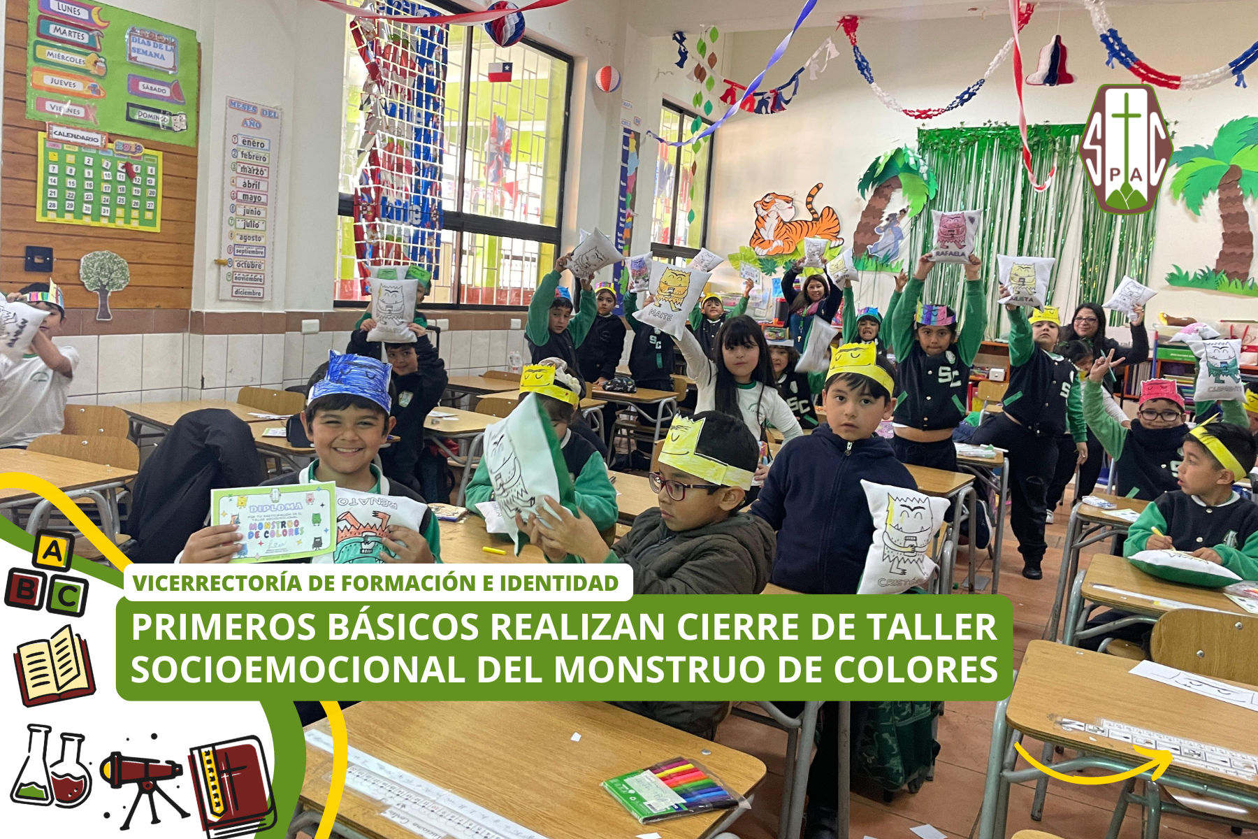 PRIMEROS BÁSICOS REALIZAN CIERRE DE TALLER SOCIOEMOCIONAL DEL MONSTRUO DE COLORES
