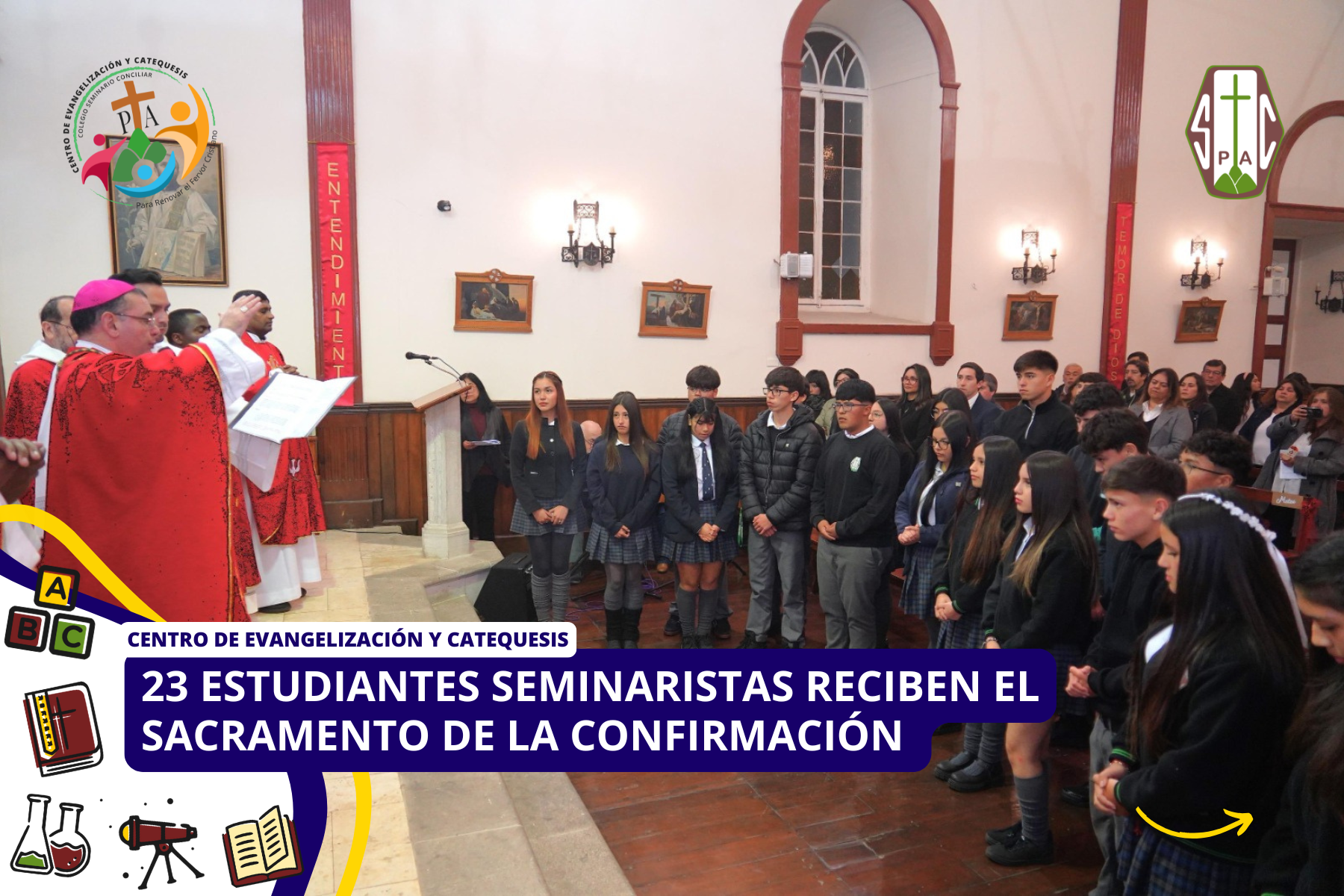 23 ESTUDIANTES SEMINARISTAS RECIBEN EL SACRAMENTO DE LA CONFIRMACIÓN 