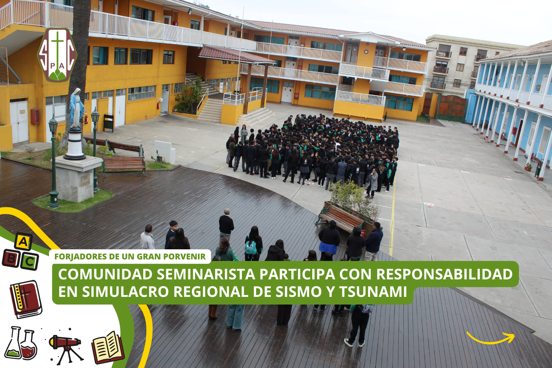 COMUNIDAD SEMINARISTA PARTICIPA CON RESPONSABILIDAD EN SIMULACRO REGIONAL DE SISMO Y TSUNAMI