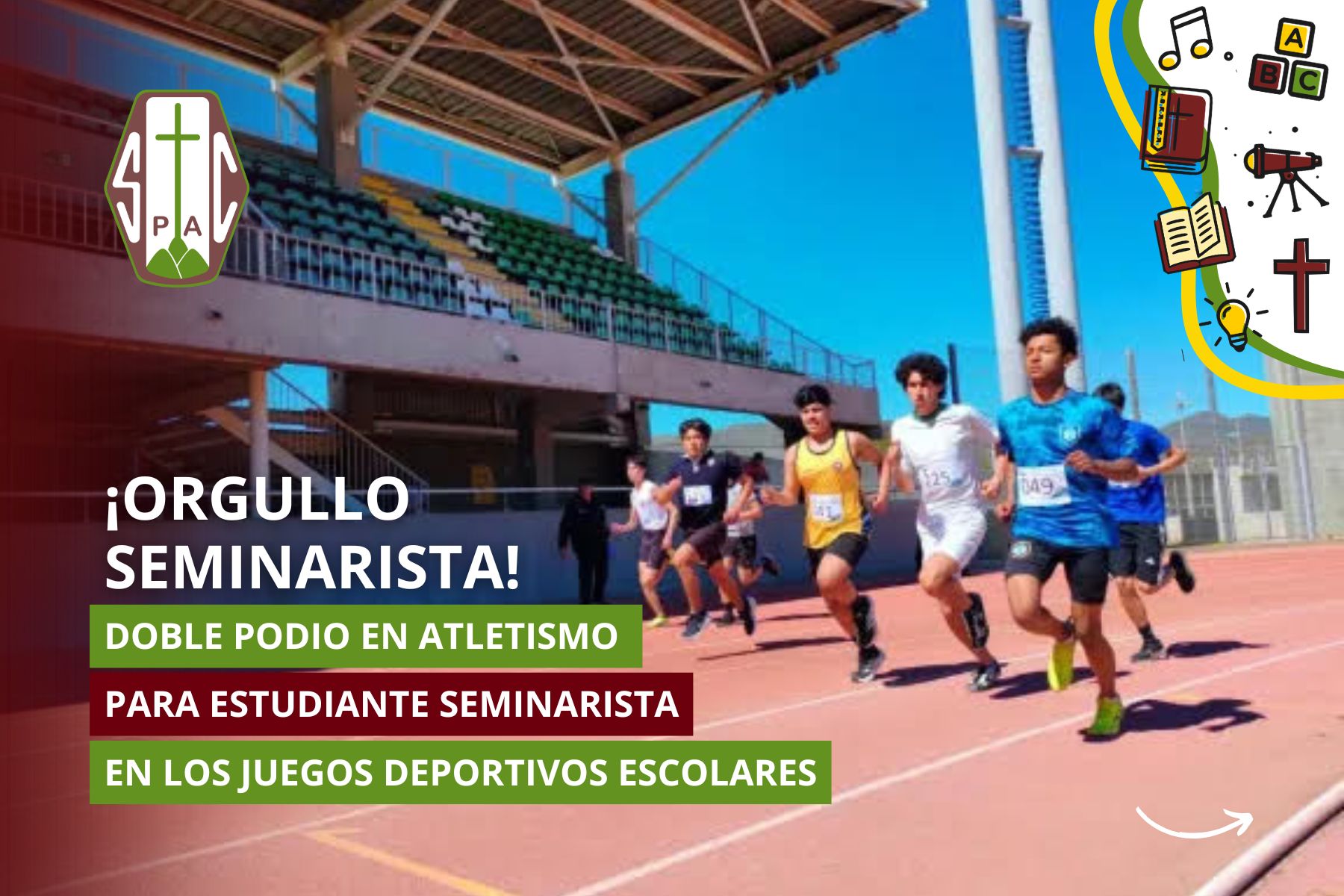 DOBLE PODIO EN ATLETISMO PARA ESTUDIANTE SEMINARISTA EN LOS JUEGOS DEPORTIVOS ESCOLARES